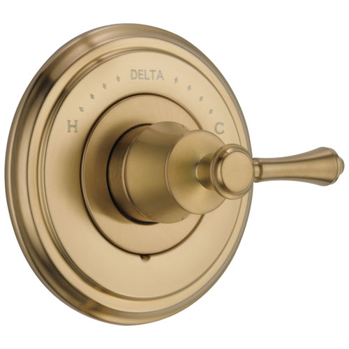 Delta Cassidy Collection Champagne Bronze Monitor 14 Series Shower Valve Control Only INCLUDES Single Cross Handle and Rough-in Valve without Stops D1866V