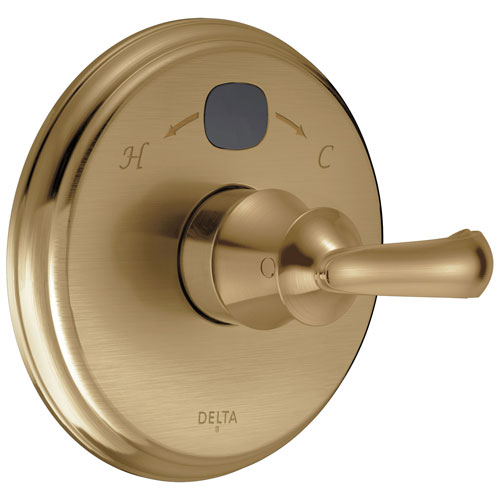 Delta Champagne Bronze Finish Cassidy 14 Series Temp2O Shower Faucet Valve Control Only includes Single French Curve Lever Handle and Valve with Stops D1890V