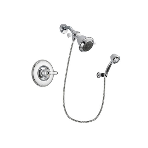 Delta Linden Chrome Finish Shower Faucet System Package with Shower Head and 5-Spray Adjustable Wall Mount Hand Shower Includes Rough-in Valve DSP0308V