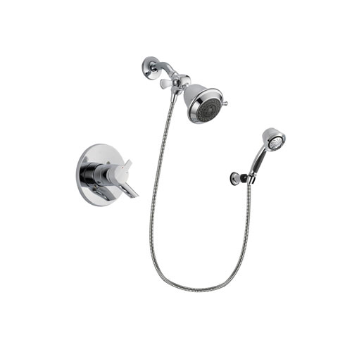 Delta Compel Chrome Finish Dual Control Shower Faucet System Package with Shower Head and 5-Spray Adjustable Wall Mount Hand Shower Includes Rough-in Valve DSP0314V