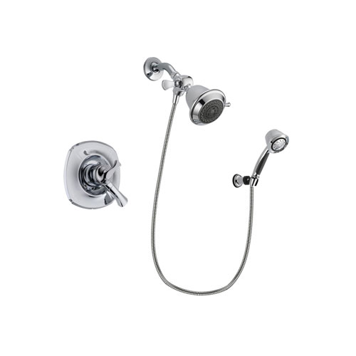 Delta Addison Chrome Finish Dual Control Shower Faucet System Package with Shower Head and 5-Spray Adjustable Wall Mount Hand Shower Includes Rough-in Valve DSP0318V