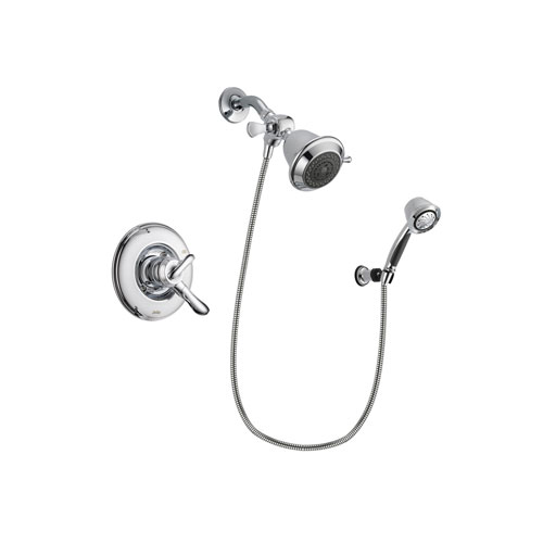 Delta Linden Chrome Finish Dual Control Shower Faucet System Package with Shower Head and 5-Spray Adjustable Wall Mount Hand Shower Includes Rough-in Valve DSP0320V