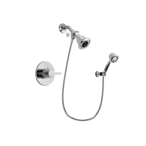 Delta Compel Chrome Finish Shower Faucet System Package with Water Efficient Showerhead and 5-Spray Adjustable Wall Mount Hand Shower Includes Rough-in Valve DSP0338V