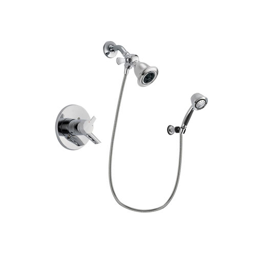 Delta Compel Chrome Finish Dual Control Shower Faucet System Package with Water Efficient Showerhead and 5-Spray Adjustable Wall Mount Hand Shower Includes Rough-in Valve DSP0348V