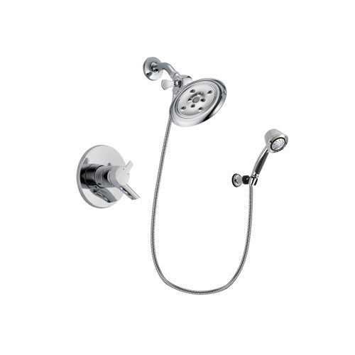 Delta Compel Chrome Finish Dual Control Shower Faucet System Package with Large Rain Showerhead and 5-Spray Adjustable Wall Mount Hand Shower Includes Rough-in Valve DSP0382V
