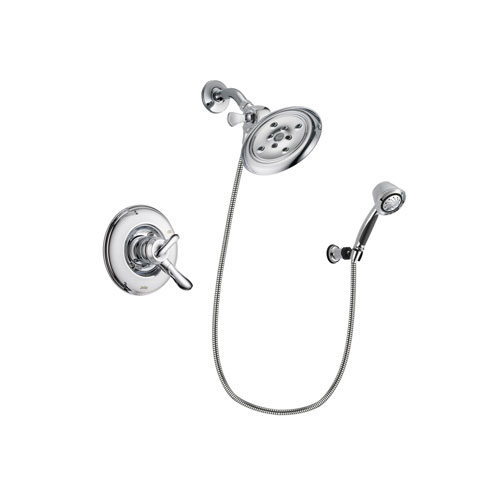Delta Linden Chrome Finish Dual Control Shower Faucet System Package with Large Rain Showerhead and 5-Spray Adjustable Wall Mount Hand Shower Includes Rough-in Valve DSP0388V
