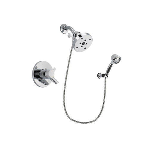Delta Compel Chrome Finish Dual Control Shower Faucet System Package with 5-1/2 inch Shower Head and 5-Spray Adjustable Wall Mount Hand Shower Includes Rough-in Valve DSP0416V