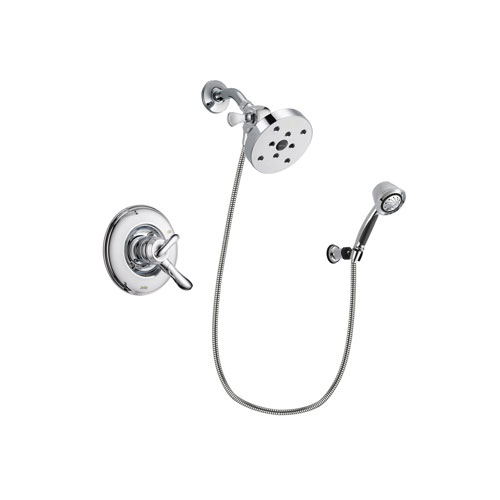 Delta Linden Chrome Finish Dual Control Shower Faucet System Package with 5-1/2 inch Shower Head and 5-Spray Adjustable Wall Mount Hand Shower Includes Rough-in Valve DSP0422V