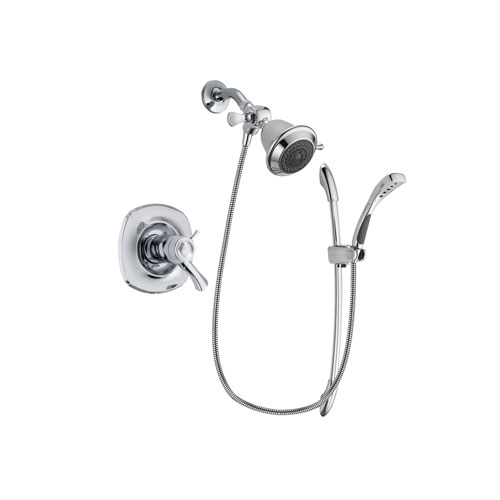 Delta Addison Chrome Finish Thermostatic Shower Faucet System Package with Shower Head and Handheld Shower with Slide Bar Includes Rough-in Valve DSP0432V