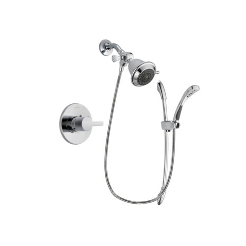 Delta Compel Chrome Finish Shower Faucet System Package with Shower Head and Handheld Shower with Slide Bar Includes Rough-in Valve DSP0440V