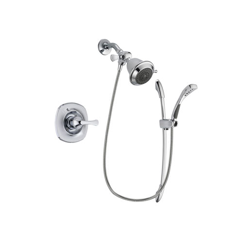 Delta Addison Chrome Finish Shower Faucet System Package with Shower Head and Handheld Shower with Slide Bar Includes Rough-in Valve DSP0442V