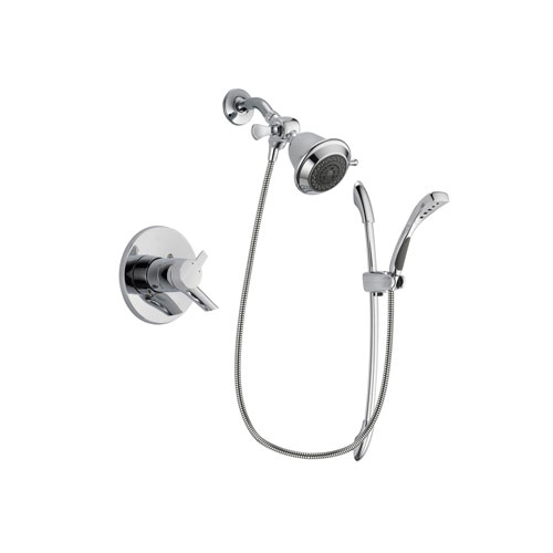 Delta Compel Chrome Finish Dual Control Shower Faucet System Package with Shower Head and Handheld Shower with Slide Bar Includes Rough-in Valve DSP0450V