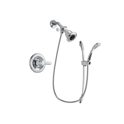 Delta Lahara Chrome Finish Shower Faucet System Package with Water Efficient Showerhead and Handheld Shower with Slide Bar Includes Rough-in Valve DSP0470V
