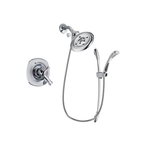 Delta Addison Chrome Finish Dual Control Shower Faucet System Package with Large Rain Showerhead and Handheld Shower with Slide Bar Includes Rough-in Valve DSP0522V