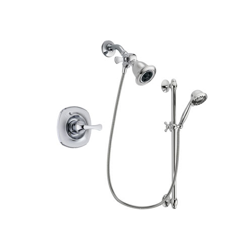 Delta Addison Chrome Finish Shower Faucet System Package with Water Efficient Showerhead and 7-Spray Handheld Shower Sprayer with Slide Bar Includes Rough-in Valve DSP0612V