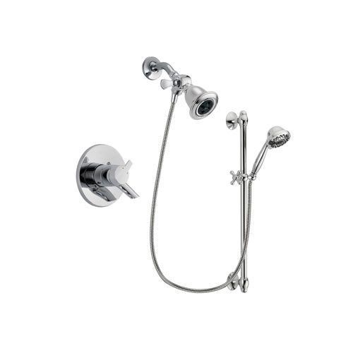 Delta Compel Chrome Finish Dual Control Shower Faucet System Package with Water Efficient Showerhead and 7-Spray Handheld Shower Sprayer with Slide Bar Includes Rough-in Valve DSP0620V