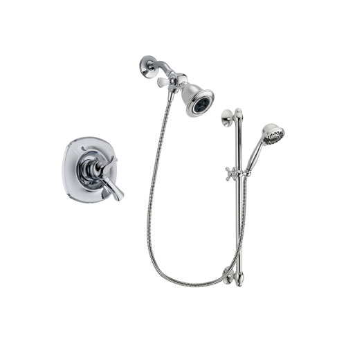 Delta Addison Chrome Finish Dual Control Shower Faucet System Package with Water Efficient Showerhead and 7-Spray Handheld Shower Sprayer with Slide Bar Includes Rough-in Valve DSP0624V