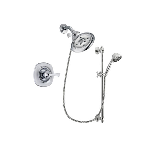Delta Addison Chrome Finish Shower Faucet System Package with Large Rain Showerhead and 7-Spray Handheld Shower Sprayer with Slide Bar Includes Rough-in Valve DSP0646V