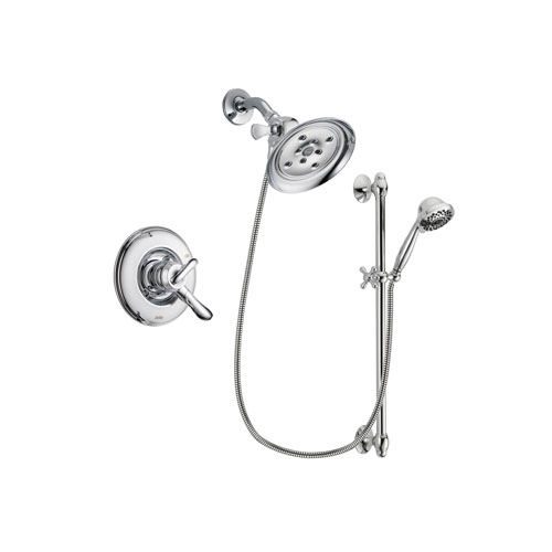Delta Linden Chrome Finish Dual Control Shower Faucet System Package with Large Rain Showerhead and 7-Spray Handheld Shower Sprayer with Slide Bar Includes Rough-in Valve DSP0660V