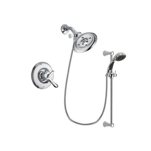 Delta Linden Chrome Finish Dual Control Shower Faucet System Package with Large Rain Showerhead and 5-Spray Wall Mount Slide Bar with Personal Handheld Shower Includes Rough-in Valve DSP0796V