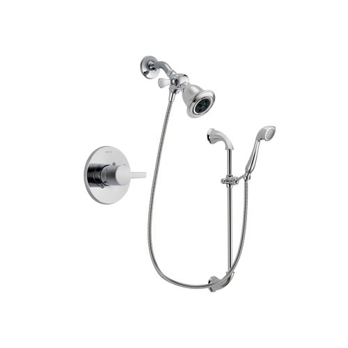 Delta Compel Chrome Finish Shower Faucet System Package with Water Efficient Showerhead and Handheld Shower with Slide Bar Includes Rough-in Valve DSP0882V