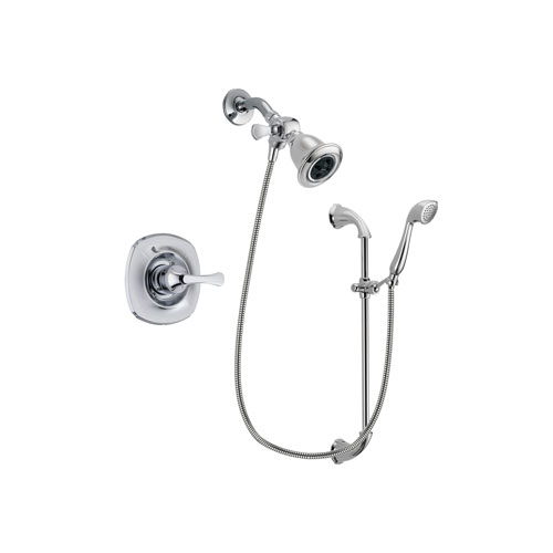 Delta Addison Chrome Finish Shower Faucet System Package with Water Efficient Showerhead and Handheld Shower with Slide Bar Includes Rough-in Valve DSP0884V