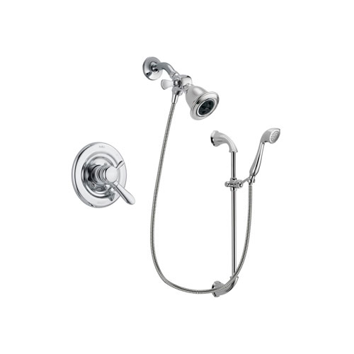 Delta Lahara Chrome Finish Dual Control Shower Faucet System Package with Water Efficient Showerhead and Handheld Shower with Slide Bar Includes Rough-in Valve DSP0888V