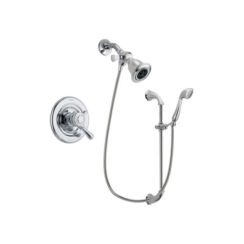 Delta Leland Chrome Finish Dual Control Shower Faucet System Package with Water Efficient Showerhead and Handheld Shower with Slide Bar Includes Rough-in Valve DSP0894V