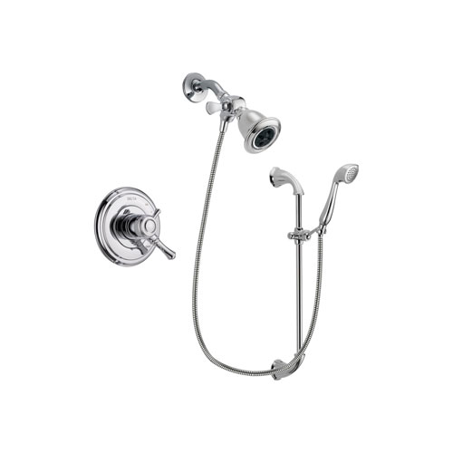 Delta Cassidy Chrome Finish Dual Control Shower Faucet System Package with Water Efficient Showerhead and Handheld Shower with Slide Bar Includes Rough-in Valve DSP0900V