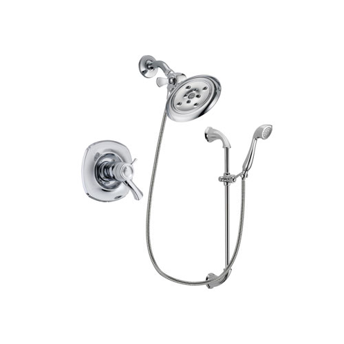 Delta Addison Chrome Finish Thermostatic Shower Faucet System Package with Large Rain Showerhead and Handheld Shower with Slide Bar Includes Rough-in Valve DSP0908V