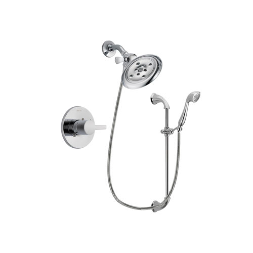 Delta Compel Chrome Finish Shower Faucet System Package with Large Rain Showerhead and Handheld Shower with Slide Bar Includes Rough-in Valve DSP0916V