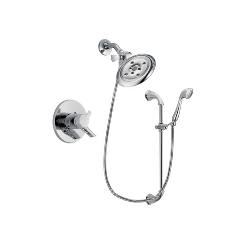 Delta Compel Chrome Finish Dual Control Shower Faucet System Package with Large Rain Showerhead and Handheld Shower with Slide Bar Includes Rough-in Valve DSP0926V