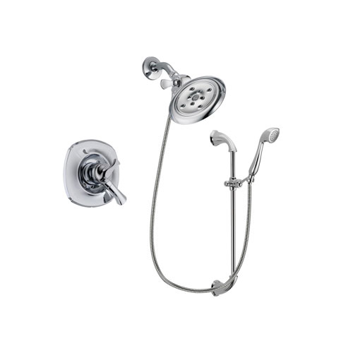 Delta Addison Chrome Finish Dual Control Shower Faucet System Package with Large Rain Showerhead and Handheld Shower with Slide Bar Includes Rough-in Valve DSP0930V