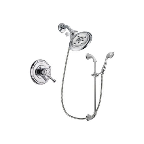 Delta Cassidy Chrome Finish Dual Control Shower Faucet System Package with Large Rain Showerhead and Handheld Shower with Slide Bar Includes Rough-in Valve DSP0934V