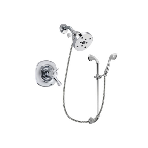 Delta Addison Chrome Finish Thermostatic Shower Faucet System Package with 5-1/2 inch Shower Head and Handheld Shower with Slide Bar Includes Rough-in Valve DSP0942V