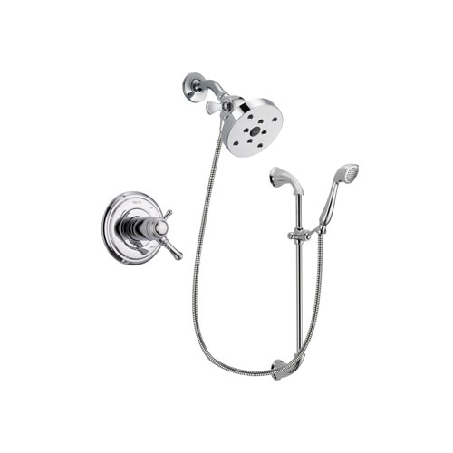 Delta Cassidy Chrome Finish Thermostatic Shower Faucet System Package with 5-1/2 inch Shower Head and Handheld Shower with Slide Bar Includes Rough-in Valve DSP0944V