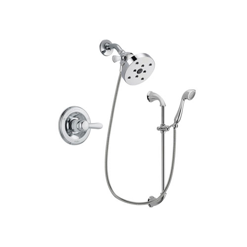 Delta Lahara Chrome Finish Shower Faucet System Package with 5-1/2 inch Shower Head and Handheld Shower with Slide Bar Includes Rough-in Valve DSP0946V