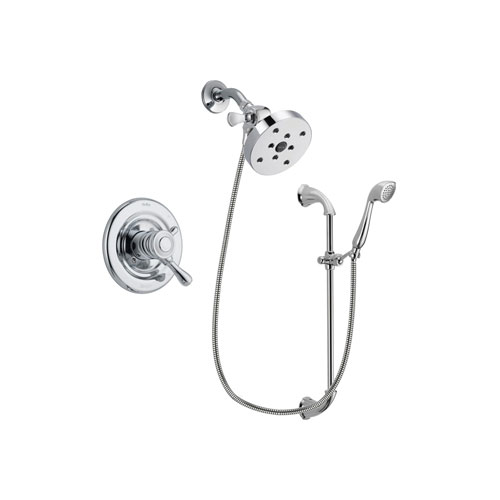 Delta Leland Chrome Finish Dual Control Shower Faucet System Package with 5-1/2 inch Shower Head and Handheld Shower with Slide Bar Includes Rough-in Valve DSP0962V