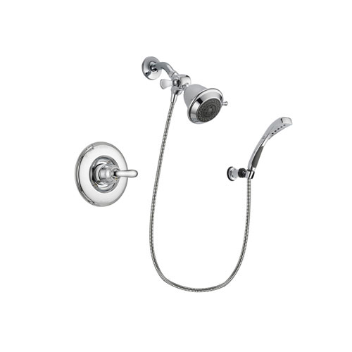 Delta Linden Chrome Finish Shower Faucet System Package with Shower Head and Wall-Mount Bracket with Handheld Shower Spray Includes Rough-in Valve DSP0988V