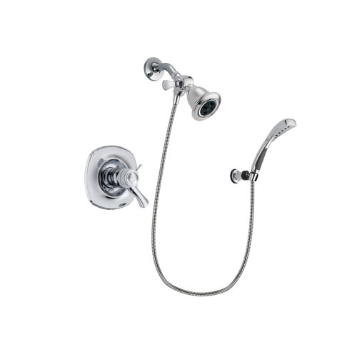 Delta Addison Chrome Finish Thermostatic Shower Faucet System Package with Water Efficient Showerhead and Wall-Mount Bracket with Handheld Shower Spray Includes Rough-in Valve DSP1010V