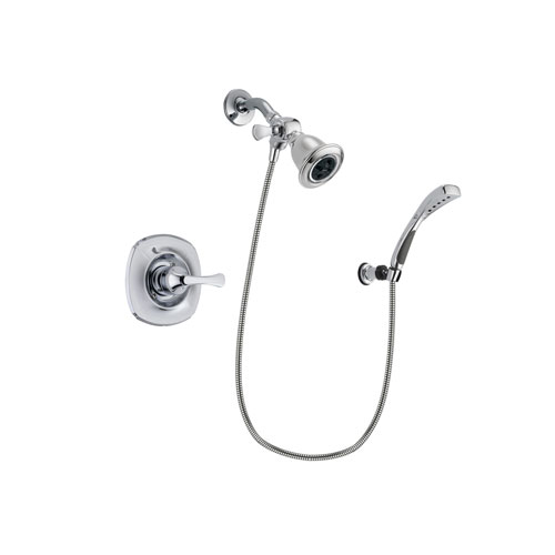 Delta Addison Chrome Finish Shower Faucet System Package with Water Efficient Showerhead and Wall-Mount Bracket with Handheld Shower Spray Includes Rough-in Valve DSP1020V