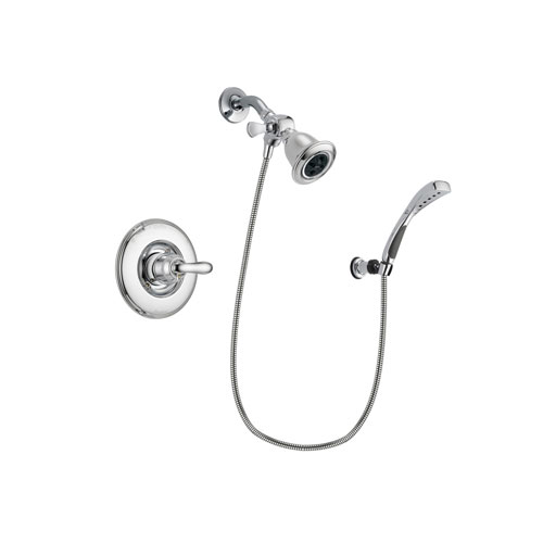 Delta Linden Chrome Finish Shower Faucet System Package with Water Efficient Showerhead and Wall-Mount Bracket with Handheld Shower Spray Includes Rough-in Valve DSP1022V