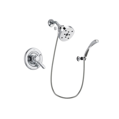 Delta Lahara Chrome Finish Dual Control Shower Faucet System Package with 5-1/2 inch Shower Head and Wall-Mount Bracket with Handheld Shower Spray Includes Rough-in Valve DSP1092V