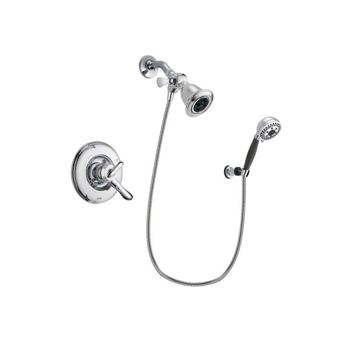 Delta Linden Chrome Finish Dual Control Shower Faucet System Package with Water Efficient Showerhead and 5-Spray Modern Handheld Shower with Wall Bracket and Hose Includes Rough-in Valve DSP1170V