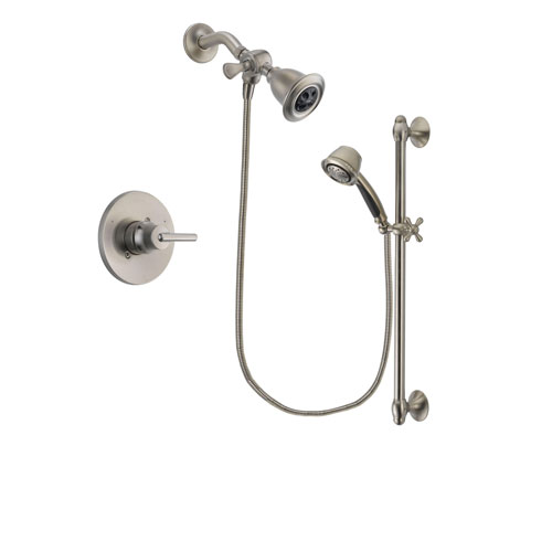 Delta Trinsic Stainless Steel Finish Shower Faucet System Package with Water Efficient Showerhead and 5-Spray Personal Handshower with Slide Bar Includes Rough-in Valve DSP1288V