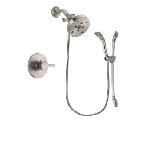 Delta Compel Stainless Steel Finish Shower Faucet System Package with 5-1/2 inch Shower Head and Handshower with Slide Bar Includes Rough-in Valve DSP1494V