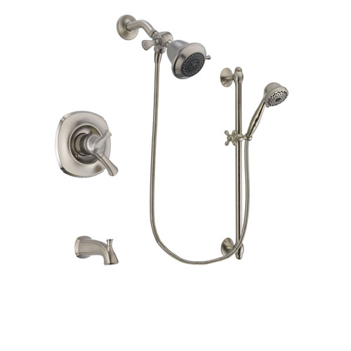 Delta Addison Stainless Steel Finish Dual Control Tub and Shower ... - Delta Addison Stainless Steel Finish Dual Control Tub and Shower Faucet  System Package with Shower Head and 7-Spray Handheld Shower with Slide Bar  Includes ...