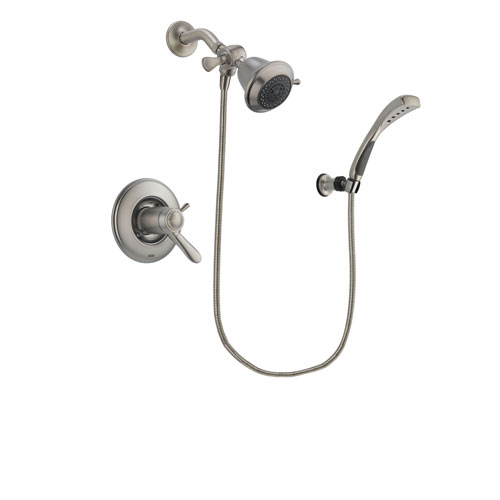 Delta Lahara Stainless Steel Finish Thermostatic Shower Faucet System Package with Shower Head and Wall Mounted Handshower Includes Rough-in Valve DSP1786V