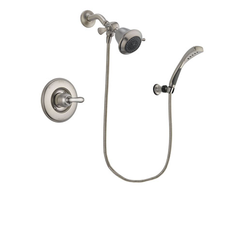Delta Linden Stainless Steel Finish Shower Faucet System Package with Shower Head and Wall Mounted Handshower Includes Rough-in Valve DSP1804V