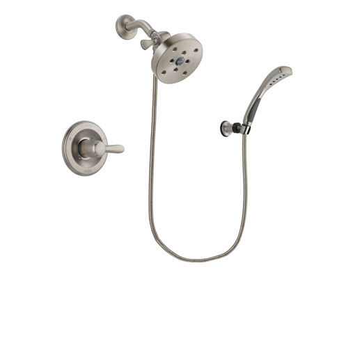 Delta Lahara Stainless Steel Finish Shower Faucet System Package with 5-1/2 inch Shower Head and Wall Mounted Handshower Includes Rough-in Valve DSP1898V